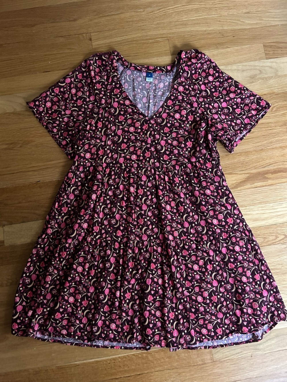 Women's Old Navy Burgundy Printed Dress size Medium M